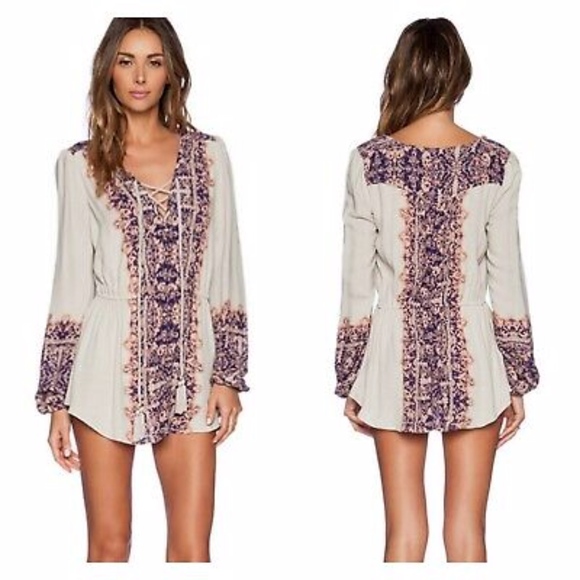 Free People~Wildest Moment~Purple~Peasant Blouse~S - Picture 2 of 7